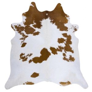 Brown and White Brazilian Cowhide Rug XL