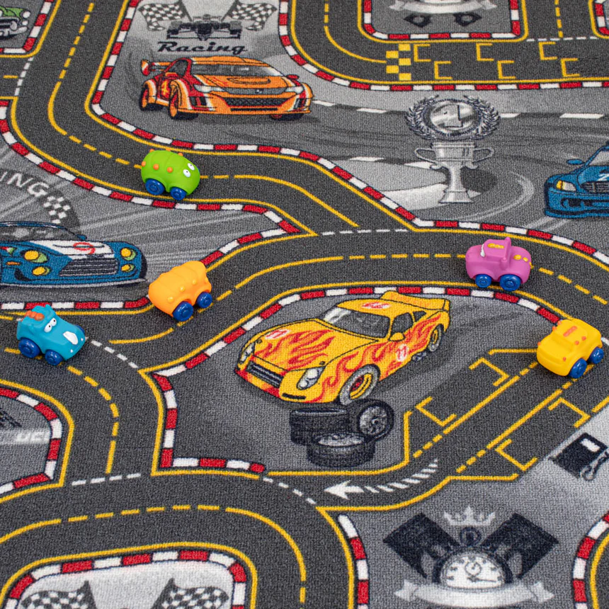 Kids Playroom Car Themed Playful Carpet