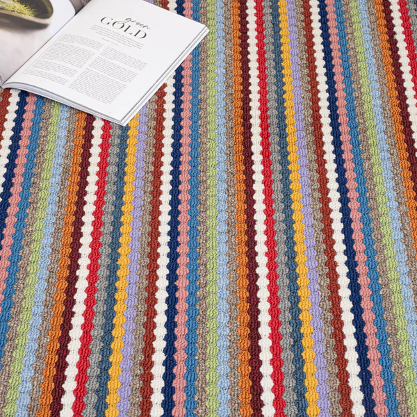 Kids Playroom Multicolor Dotted Lines Carpet - Image 2