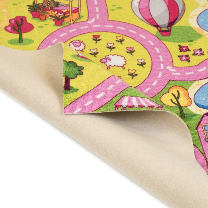 Kids Playroom Pink Themed Playful Carpet - Image 3