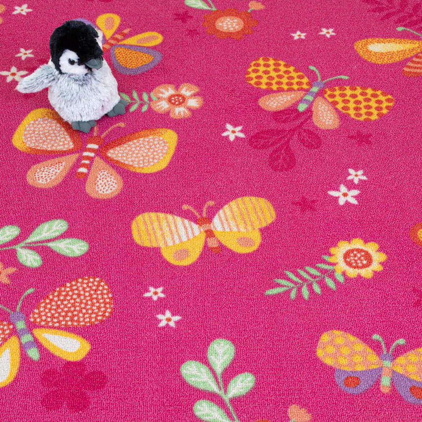 Kids Playroom Stunning Flower & Butterfly Design Carpet